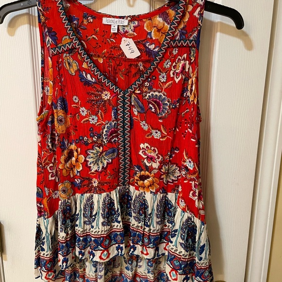 Patrons of Peace Tops - 🌺 Patrons of Peace Boho Floral Tiered Tank Top